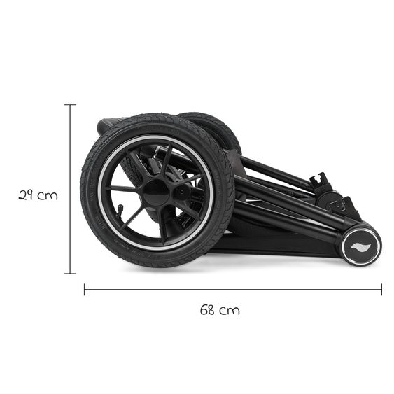 Osann Kombi-Kinderwagen Vamos bis 22 kg belastbar mit Luftreifen, Teleskopschieber, umsetzbare Sitzeinheit, Babywanne mit Matratze, Insektenschutz & Regenschutz - Cloud