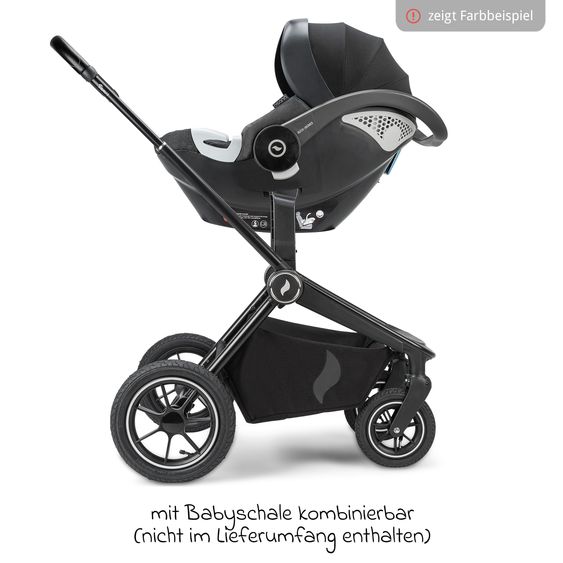Osann Kombi-Kinderwagen Vamos bis 22 kg belastbar mit Luftreifen, Teleskopschieber, umsetzbare Sitzeinheit, Babywanne mit Matratze, Insektenschutz & Regenschutz - Cloud