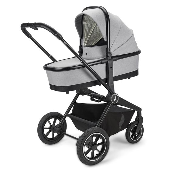 Osann Kombi-Kinderwagen Vamos bis 22 kg belastbar mit Luftreifen, Teleskopschieber, umsetzbare Sitzeinheit, Babywanne mit Matratze, Insektenschutz & Regenschutz - Cloud