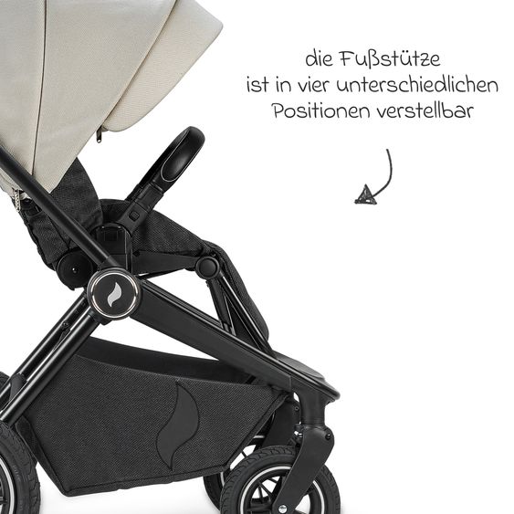 Osann Kombi-Kinderwagen Vamos bis 22 kg belastbar mit Luftreifen, Teleskopschieber, umsetzbare Sitzeinheit, Babywanne mit Matratze, Insektenschutz & Regenschutz - Elegance