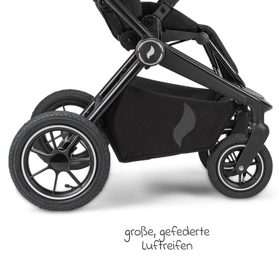 Osann Kombi-Kinderwagen Vamos bis 22 kg belastbar mit Luftreifen, Teleskopschieber, umsetzbare Sitzeinheit, Babywanne mit Matratze, Insektenschutz & Regenschutz - Elegance