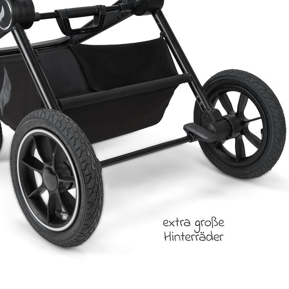 Osann Kombi-Kinderwagen Vamos bis 22 kg belastbar mit Luftreifen, Teleskopschieber, umsetzbare Sitzeinheit, Babywanne mit Matratze, Insektenschutz & Regenschutz - Elegance