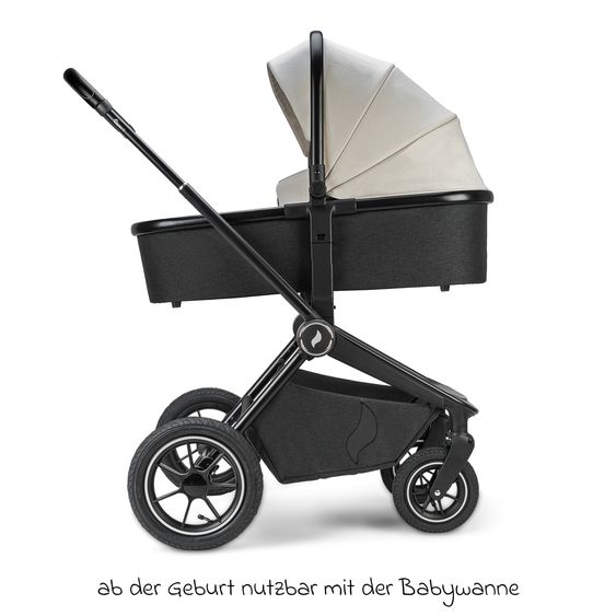 Osann Kombi-Kinderwagen Vamos bis 22 kg belastbar mit Luftreifen, Teleskopschieber, umsetzbare Sitzeinheit, Babywanne mit Matratze, Insektenschutz & Regenschutz - Elegance