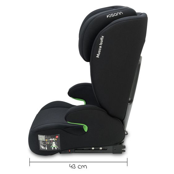 Osann Musca Isofix i-Size from 3 years - 12 years (100 cm - 150 cm) with Isofix incl. car organiser - Black