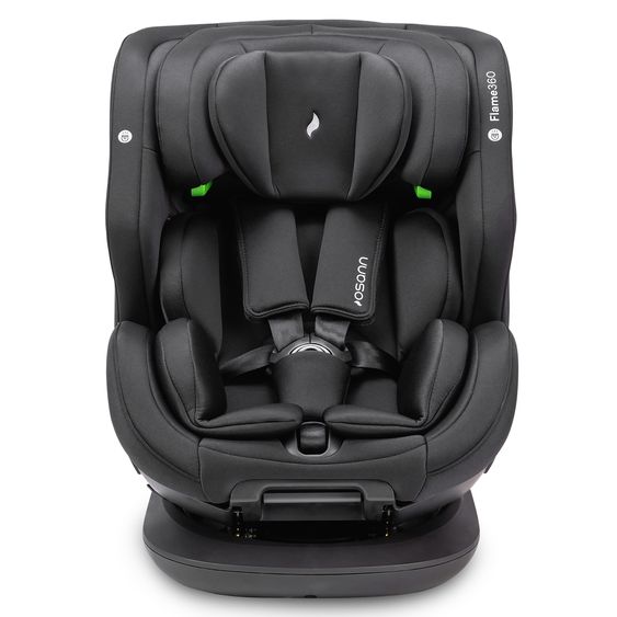 Osann Reboarder-Kindersitz Flame 360 i-Size drehbar ab Geburt - 12 Jahre (40 cm - 150 cm) inkl. Isofix-Basis - All Black