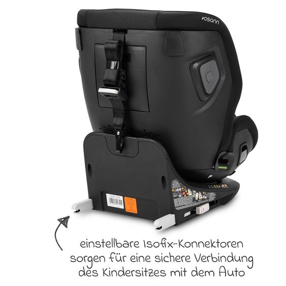 Osann Reboarder-Kindersitz Flame 360 i-Size drehbar ab Geburt - 12 Jahre (40 cm - 150 cm) inkl. Isofix-Basis - All Black