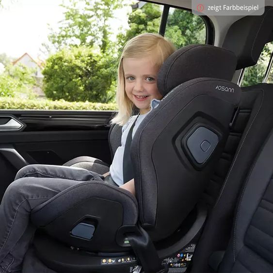 Osann Reboarder-Kindersitz Flame 360 i-Size drehbar ab Geburt - 12 Jahre (40 cm - 150 cm) inkl. Isofix-Basis - All Black