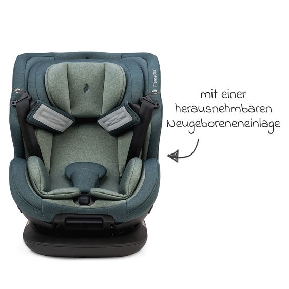 Osann Reboarder-Kindersitz Flame 360 i-Size drehbar ab Geburt - 12 Jahre (40 cm - 150 cm) inkl. Isofix-Basis - Universe Green