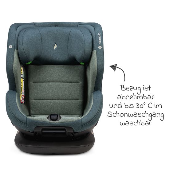 Osann Reboarder-Kindersitz Flame 360 i-Size drehbar ab Geburt - 12 Jahre (40 cm - 150 cm) inkl. Isofix-Basis - Universe Green