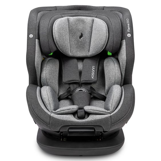 Osann Reboarder-Kindersitz Flame 360 i-Size drehbar ab Geburt - 12 Jahre (40 cm - 150 cm) inkl. Isofix-Basis - Universe Grey