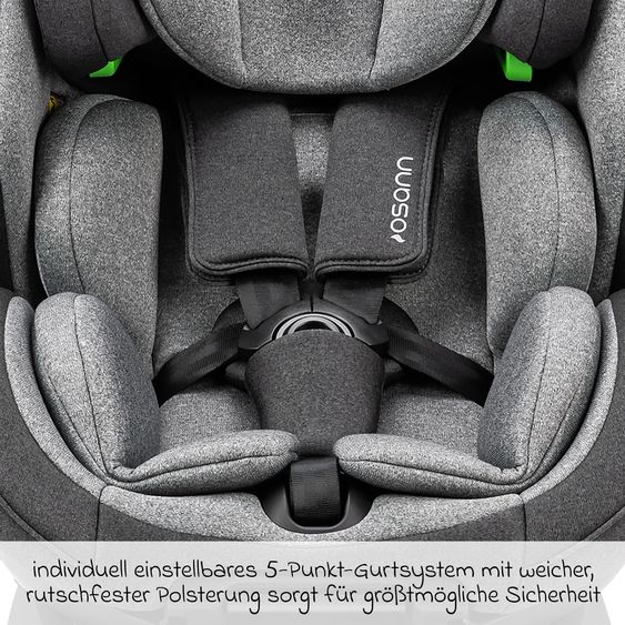 Osann Reboarder-Kindersitz Flame 360 i-Size drehbar ab Geburt - 12 Jahre (40 cm - 150 cm) inkl. Isofix-Basis - Universe Grey