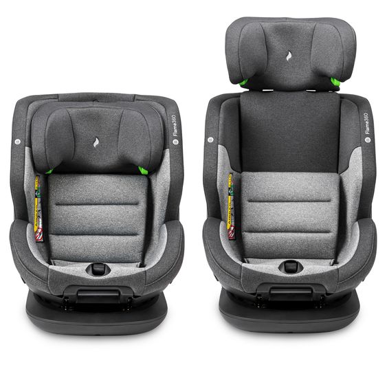 Osann Reboarder-Kindersitz Flame 360 i-Size drehbar ab Geburt - 12 Jahre (40 cm - 150 cm) inkl. Isofix-Basis - Universe Grey