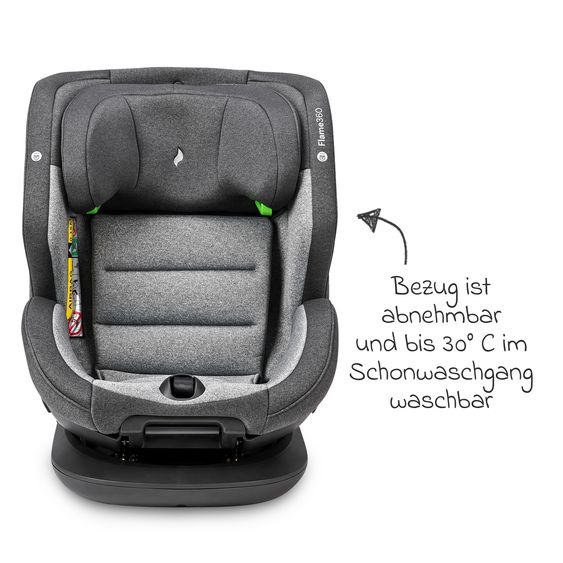 Osann Reboarder-Kindersitz Flame 360 i-Size drehbar ab Geburt - 12 Jahre (40 cm - 150 cm) inkl. Isofix-Basis - Universe Grey