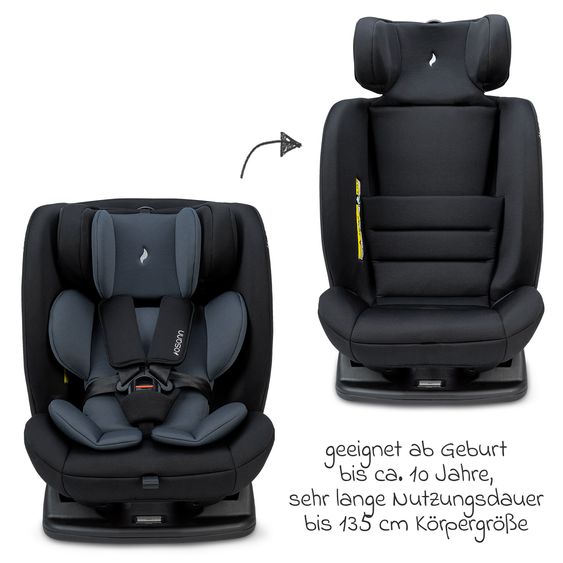 Osann Reboarder-Kindersitz Huddle i-Size ab Geburt - 10 Jahre (40 cm - 135 cm) - Nero