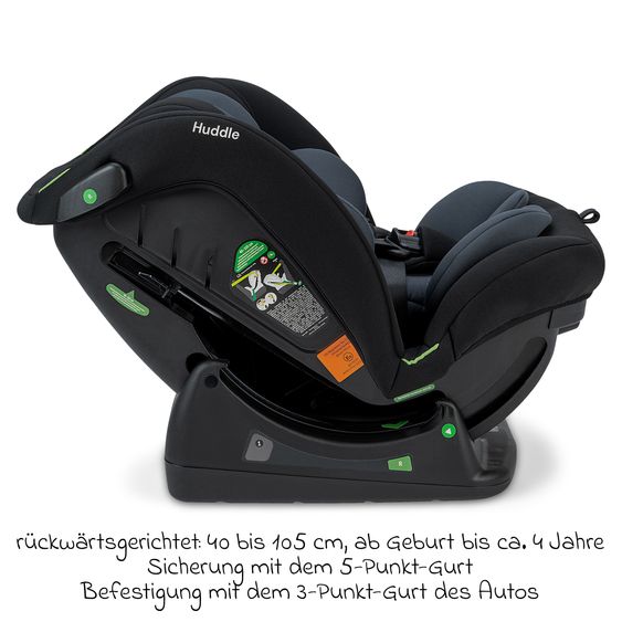 Osann Reboarder-Kindersitz Huddle i-Size ab Geburt - 10 Jahre (40 cm - 135 cm) - Nero