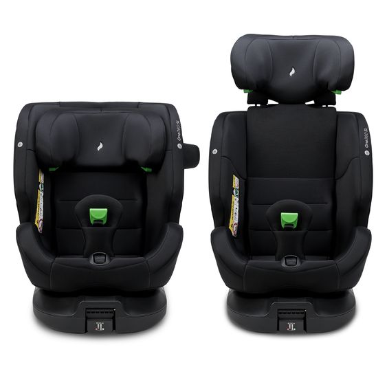 Osann Reboarder-Kindersitz One 360 SL i-Size drehbar ab Geburt - 12 Jahre (40 cm - 150 cm) inkl. Isofix-Basis mit Stützfuß - All Black