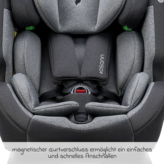 Osann Reboarder-Kindersitz One 360 SL i-Size drehbar ab Geburt - 12 Jahre (40 cm - 150 cm) inkl. Isofix-Basis mit Stützfuß - Universe Grey