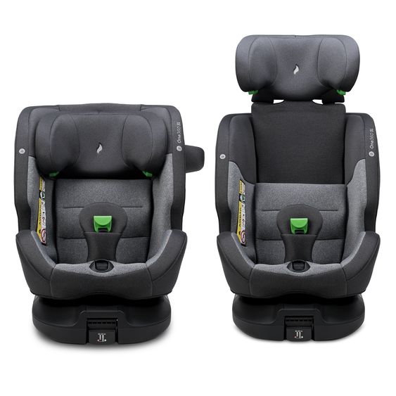 Osann Reboarder-Kindersitz One 360 SL i-Size drehbar ab Geburt - 12 Jahre (40 cm - 150 cm) inkl. Isofix-Basis mit Stützfuß - Universe Grey