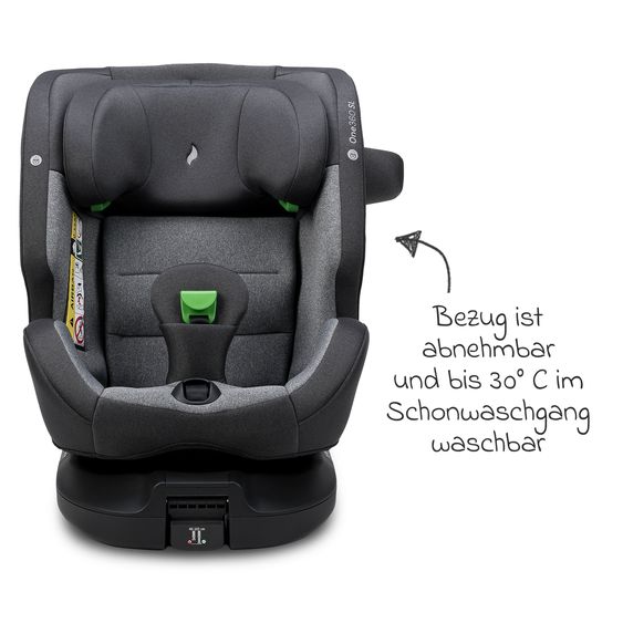 Osann Reboarder-Kindersitz One 360 SL i-Size drehbar ab Geburt - 12 Jahre (40 cm - 150 cm) inkl. Isofix-Basis mit Stützfuß - Universe Grey