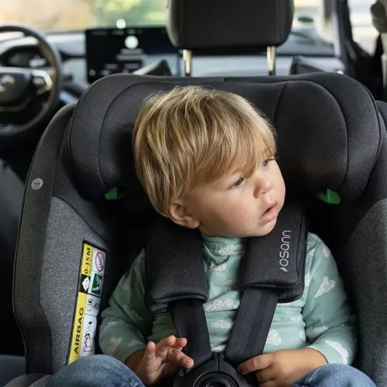 Osann Reboarder-Kindersitz One 360 SL i-Size drehbar ab Geburt - 12 Jahre (40 cm - 150 cm) inkl. Isofix-Basis mit Stützfuß - Universe Grey