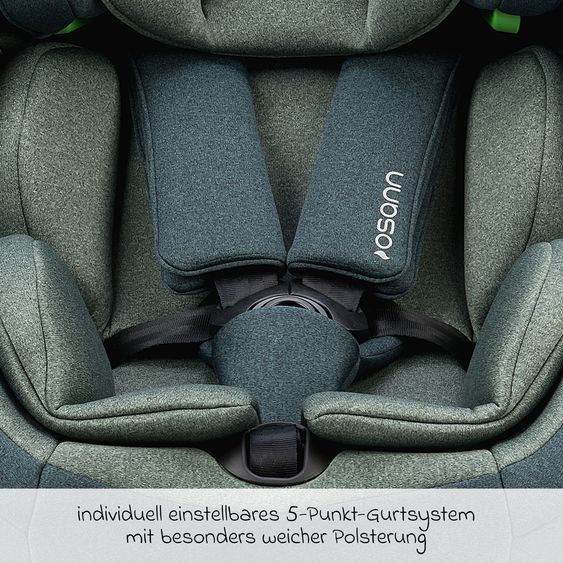 Osann Reboarder-Kindersitz One360 i-Size ab Geburt - 12 Jahre (40 cm - 150 cm) 360° drehbar mit Isofix-Basis & Top-Tether - Universe Green