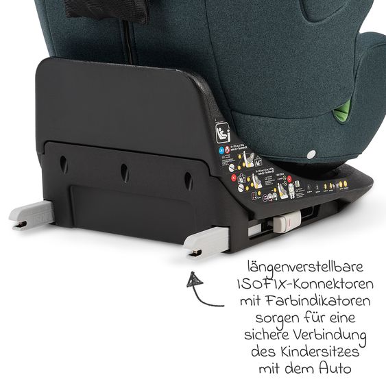 Osann Reboarder-Kindersitz One360 i-Size ab Geburt - 12 Jahre (40 cm - 150 cm) 360° drehbar mit Isofix-Basis & Top-Tether - Universe Green