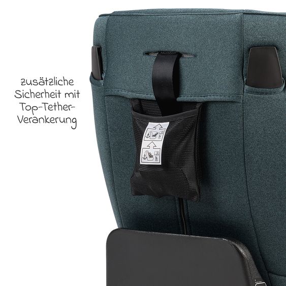 Osann Reboarder-Kindersitz One360 i-Size ab Geburt - 12 Jahre (40 cm - 150 cm) 360° drehbar mit Isofix-Basis & Top-Tether - Universe Green