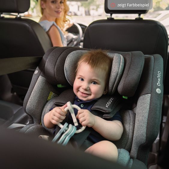 Osann Reboarder-Kindersitz One360 i-Size ab Geburt - 12 Jahre (40 cm - 150 cm) 360° drehbar mit Isofix-Basis & Top-Tether - Universe Green