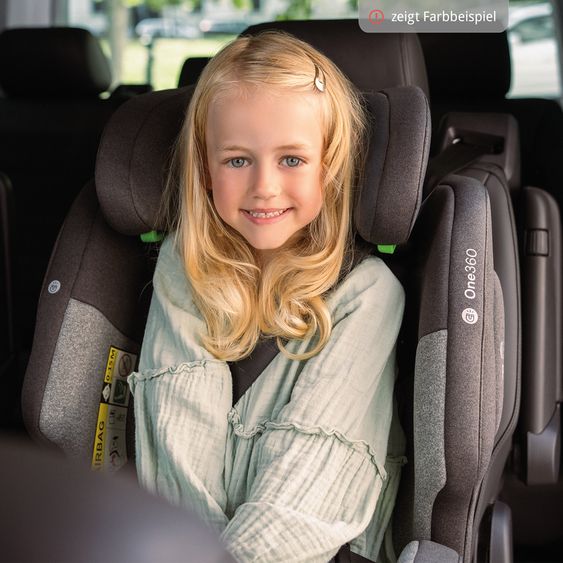 Osann Reboarder-Kindersitz One360 i-Size ab Geburt - 12 Jahre (40 cm - 150 cm) 360° drehbar mit Isofix-Basis & Top-Tether - Universe Green