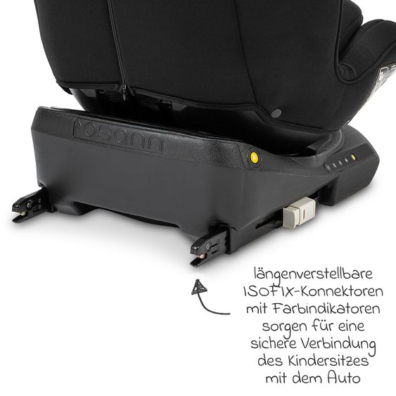 Osann Reboarder-Kindersitz Swift360 S i-Size ab 15 Monate - 12 Jahre (76 cm - 150 cm) 360° drehbar mit Isofix-Basis & Top-Tether - All Black