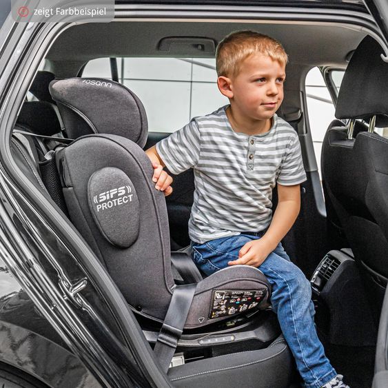 Osann Reboarder-Kindersitz Swift360 S i-Size ab 15 Monate - 12 Jahre (76 cm - 150 cm) 360° drehbar mit Isofix-Basis & Top-Tether - All Black