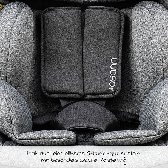 Osann Reboarder-Kindersitz Swift360 S i-Size ab 15 Monate - 12 Jahre (76 cm - 150 cm) 360° drehbar mit Isofix-Basis & Top-Tether - Universe Grey