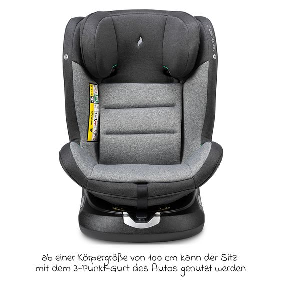 Osann Reboarder-Kindersitz Swift360 S i-Size ab 15 Monate - 12 Jahre (76 cm - 150 cm) 360° drehbar mit Isofix-Basis & Top-Tether - Universe Grey