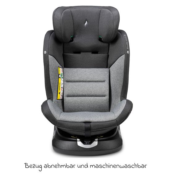 Osann Reboarder-Kindersitz Swift360 S i-Size ab 15 Monate - 12 Jahre (76 cm - 150 cm) 360° drehbar mit Isofix-Basis & Top-Tether - Universe Grey