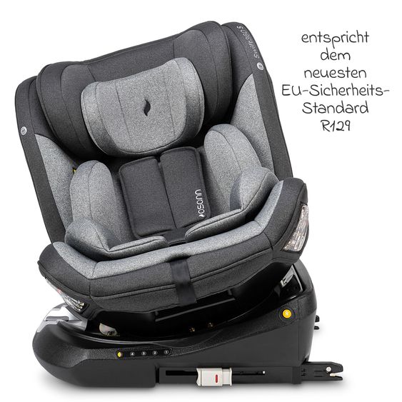 Osann Reboarder-Kindersitz Swift360 S i-Size ab 15 Monate - 12 Jahre (76 cm - 150 cm) 360° drehbar mit Isofix-Basis & Top-Tether - Universe Grey