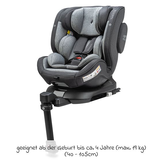 Osann Reboarder-Kindersitz Turai 360 SL ab Geburt - 4 Jahre (40 cm - 105 cm) drehbar inkl. Isofix-Basis - Universe Grey