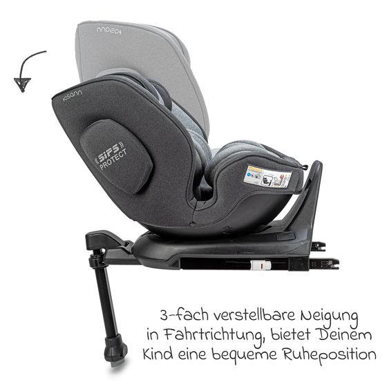 Osann Reboarder-Kindersitz Turai 360 SL ab Geburt - 4 Jahre (40 cm - 105 cm) drehbar inkl. Isofix-Basis - Universe Grey