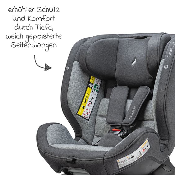 Osann Reboarder-Kindersitz Turai 360 SL ab Geburt - 4 Jahre (40 cm - 105 cm) drehbar inkl. Isofix-Basis - Universe Grey