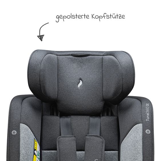 Osann Reboarder-Kindersitz Turai 360 SL ab Geburt - 4 Jahre (40 cm - 105 cm) drehbar inkl. Isofix-Basis - Universe Grey