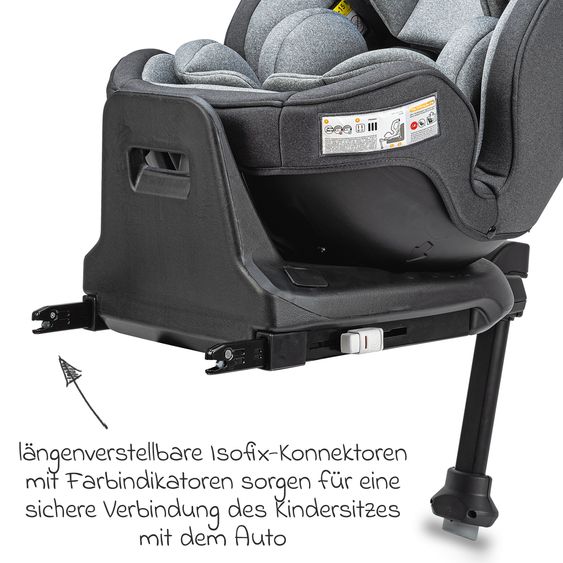 Osann Reboarder-Kindersitz Turai 360 SL ab Geburt - 4 Jahre (40 cm - 105 cm) drehbar inkl. Isofix-Basis - Universe Grey