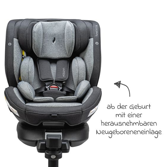 Osann Reboarder-Kindersitz Turai 360 SL ab Geburt - 4 Jahre (40 cm - 105 cm) drehbar inkl. Isofix-Basis - Universe Grey
