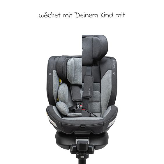 Osann Reboarder-Kindersitz Turai 360 SL ab Geburt - 4 Jahre (40 cm - 105 cm) drehbar inkl. Isofix-Basis - Universe Grey