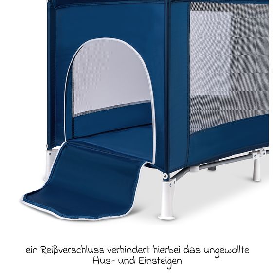 Osann Reisebett Travel mit seitlichem Einstieg inkl. Transportasche 120 x 60 cm - Royal Blau