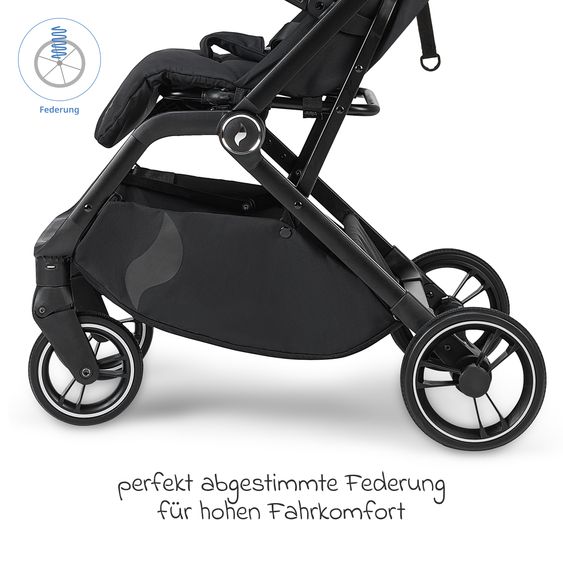 Osann Reisebuggy & Sportwagen Boogy 2 bis 22 kg belastbar nur 7,5 kg mit Liegeposition & Regenschutz - Coal