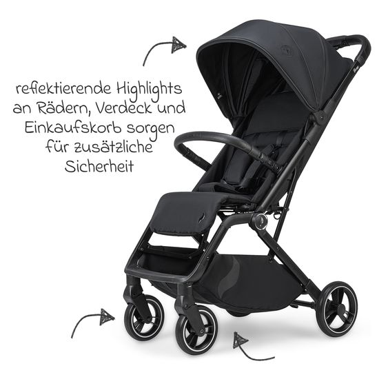 Osann Reisebuggy & Sportwagen Boogy 2 bis 22 kg belastbar nur 7,5 kg mit Liegeposition & Regenschutz - Coal