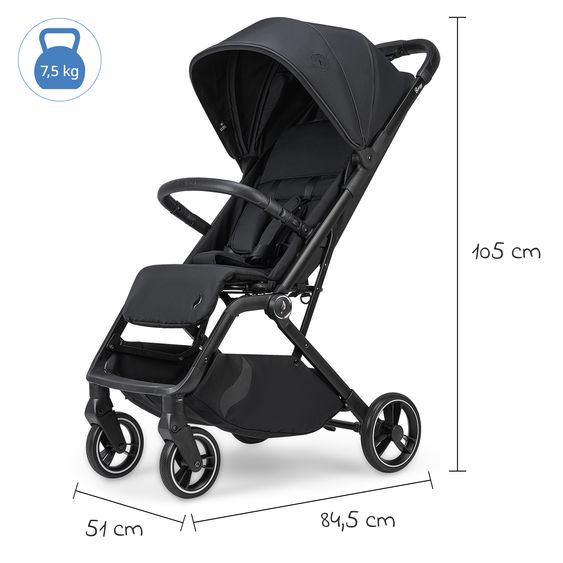 Osann Reisebuggy & Sportwagen Boogy 2 bis 22 kg belastbar nur 7,5 kg mit Liegeposition & Regenschutz - Coal