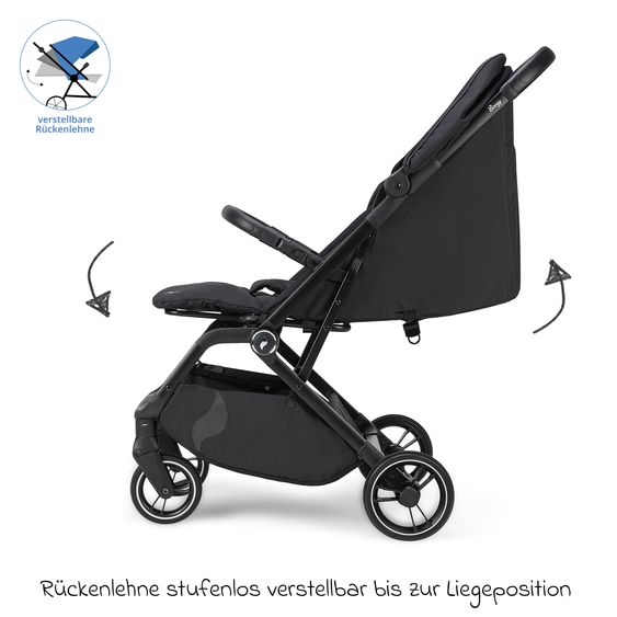 Osann Reisebuggy & Sportwagen Boogy 2 bis 22 kg belastbar nur 7,5 kg mit Liegeposition & Regenschutz - Coal