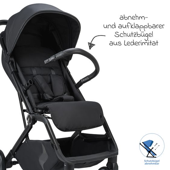 Osann Reisebuggy & Sportwagen Boogy 2 bis 22 kg belastbar nur 7,5 kg mit Liegeposition & Regenschutz - Coal