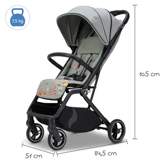 Osann Reisebuggy & Sportwagen Boogy 2 bis 22 kg belastbar nur 7,5 kg mit Liegeposition & Regenschutz - Holiday