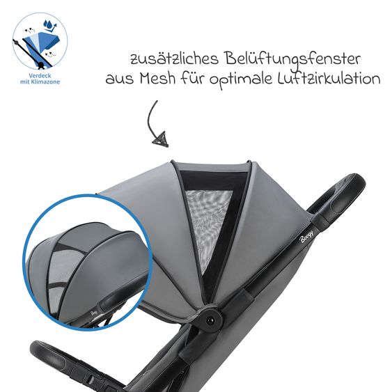 Osann Reisebuggy & Sportwagen Boogy 2 bis 22 kg belastbar nur 7,5 kg mit Liegeposition & Regenschutz - Monster